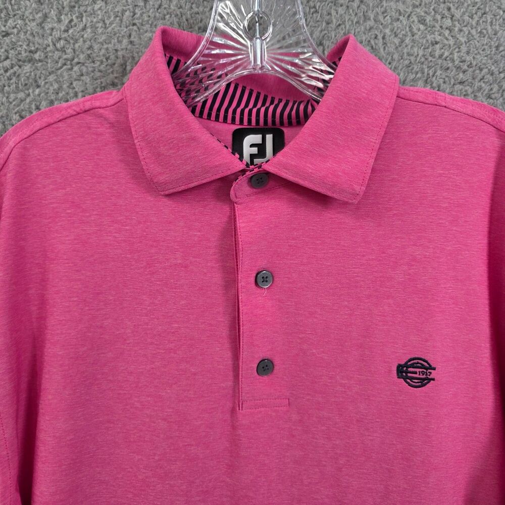 FootJoy FJ Men's Hot Pink Short Sleeve Golf Polo Shirt Size Large - Picture 2 of 11